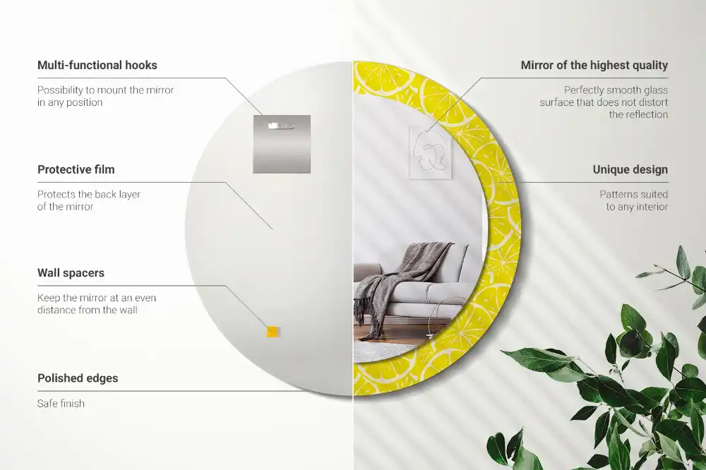 Specchio circolare decoro Limoni