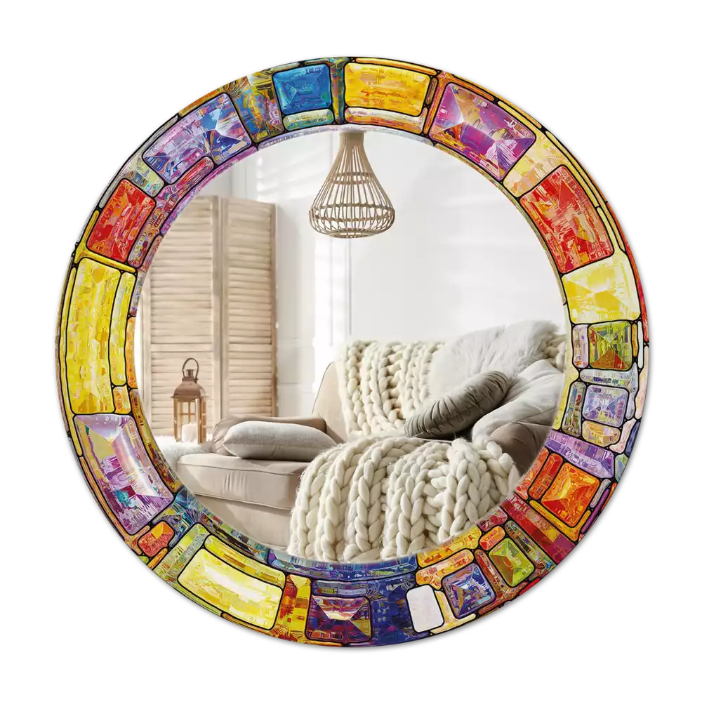 Specchio circolare decoro Vetrate colorate