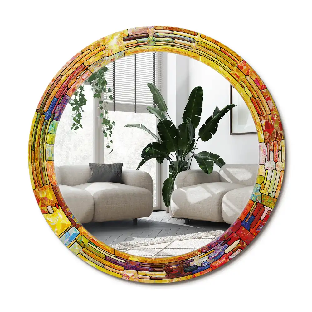 Specchio circolare decoro Vetrate colorate