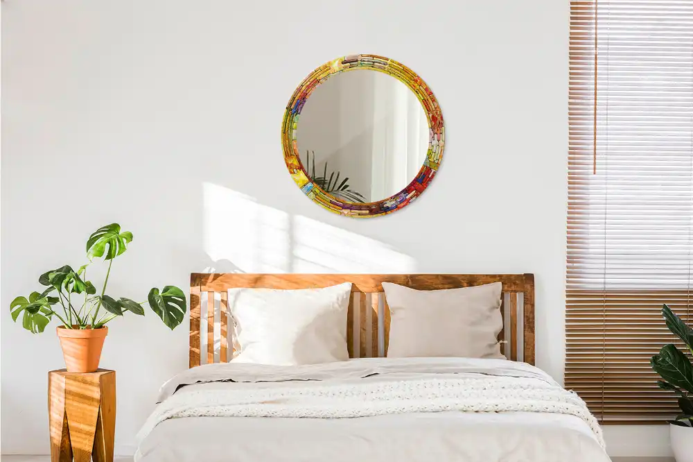 Specchio circolare decoro Vetrate colorate