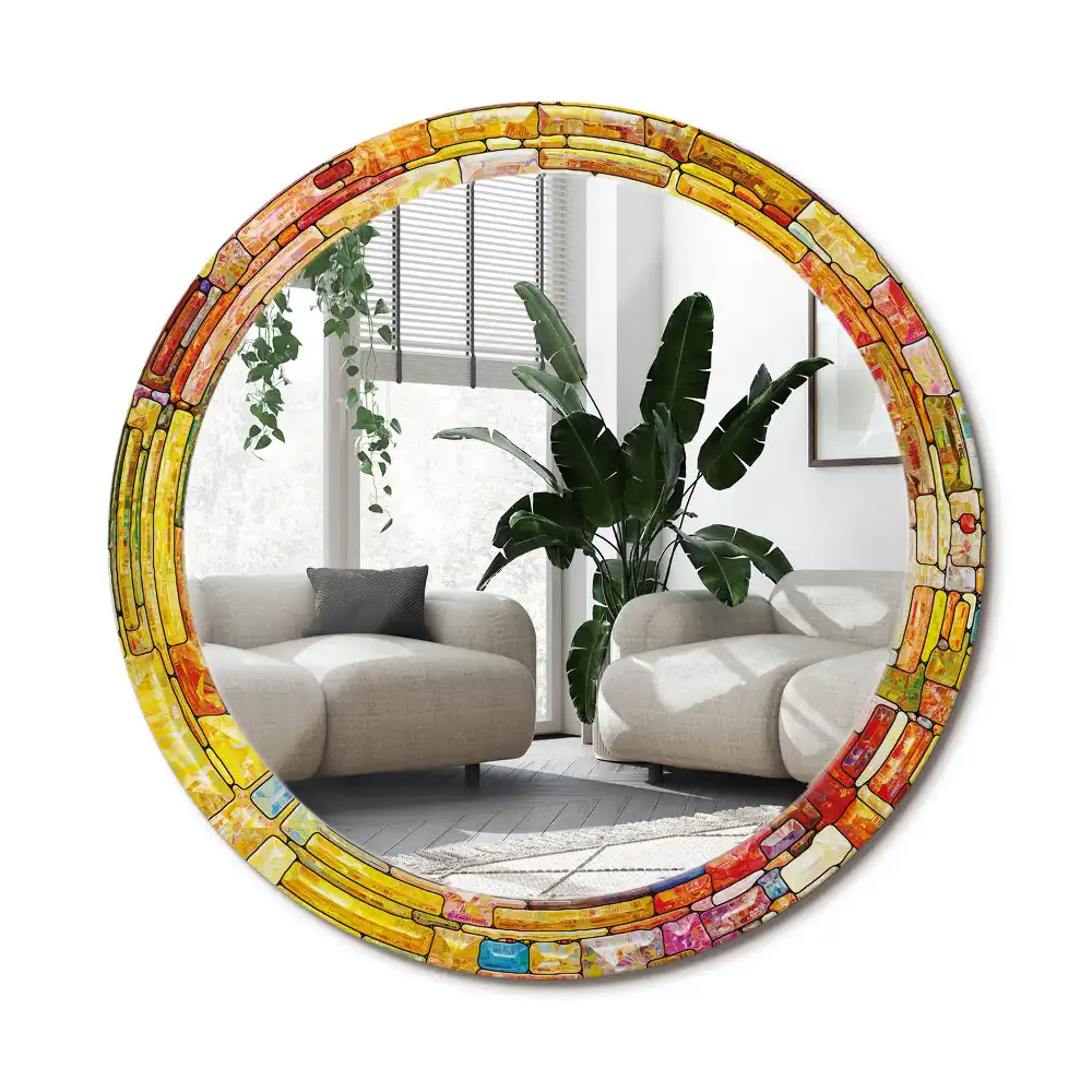 Specchio circolare decoro Vetrate colorate