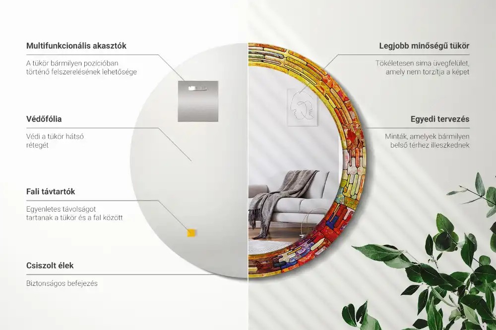 Specchio circolare decoro Vetrate colorate