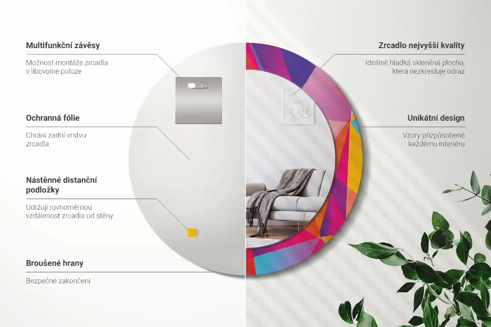 Specchio circolare decoro Composizione geometrica