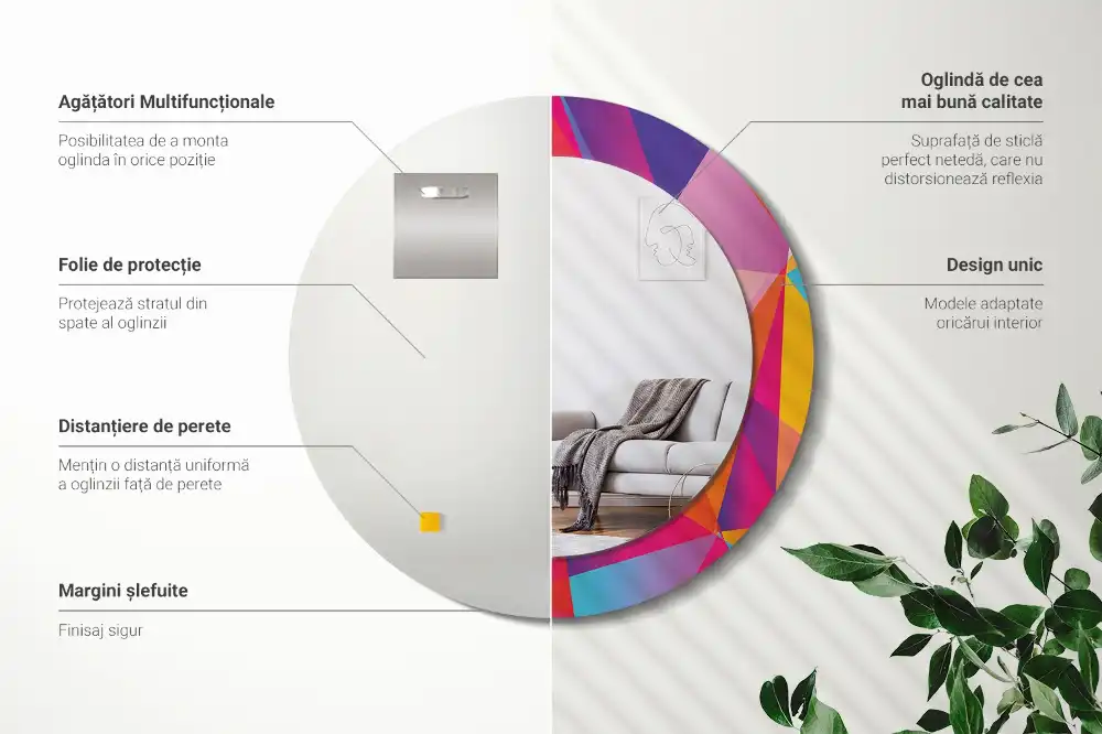 Specchio circolare decoro Composizione geometrica