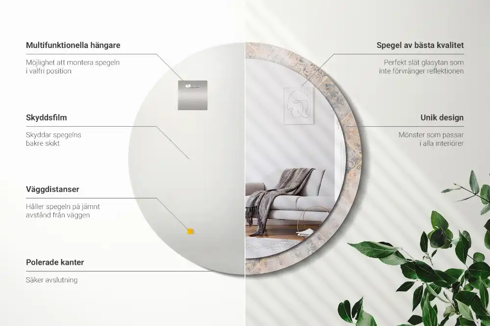 Specchio circolare decoro Piastrelle abrase
