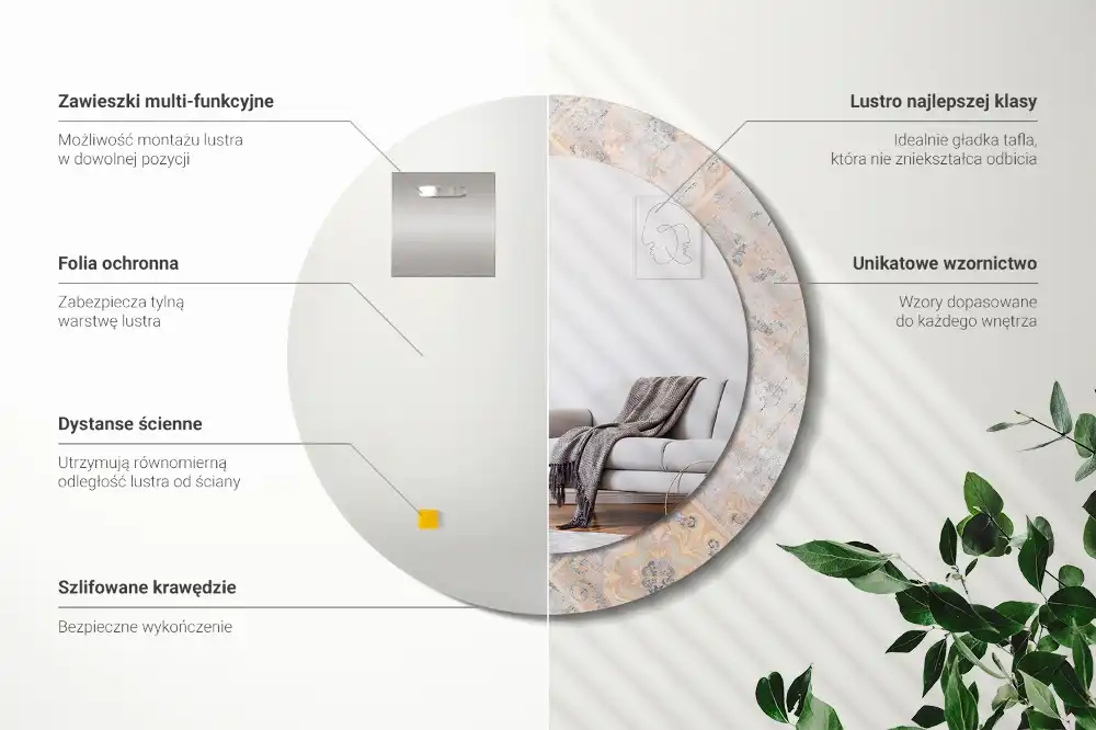 Specchio circolare decoro Piastrelle abrase