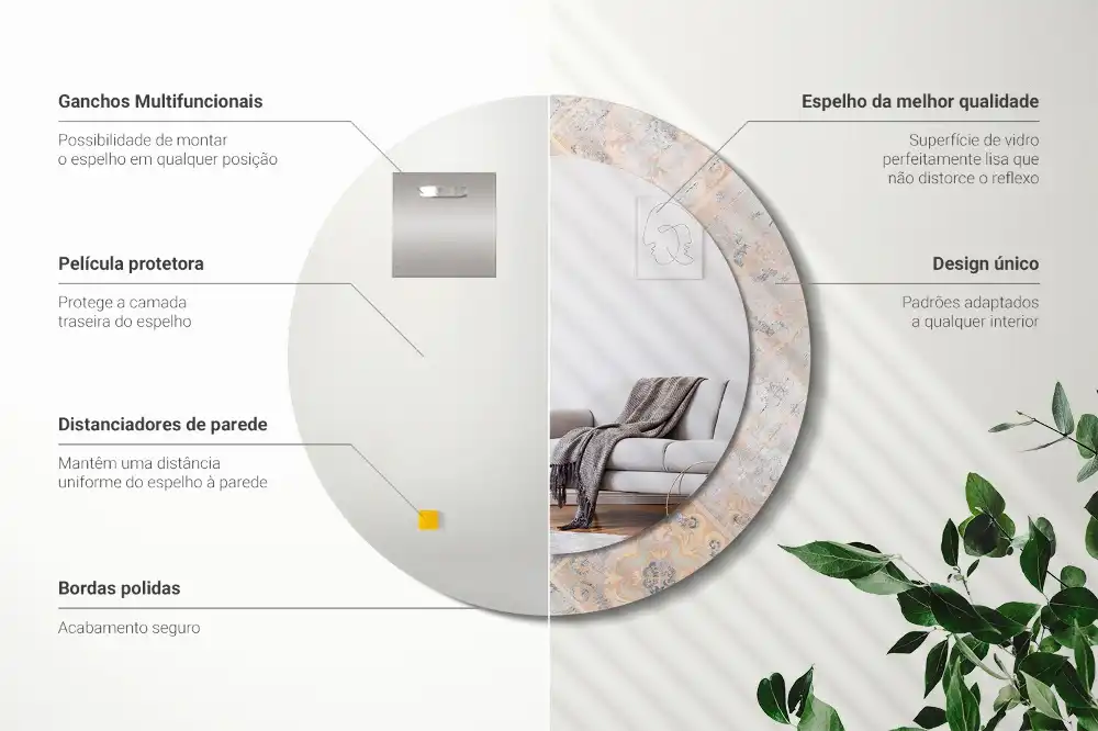 Specchio circolare decoro Piastrelle abrase