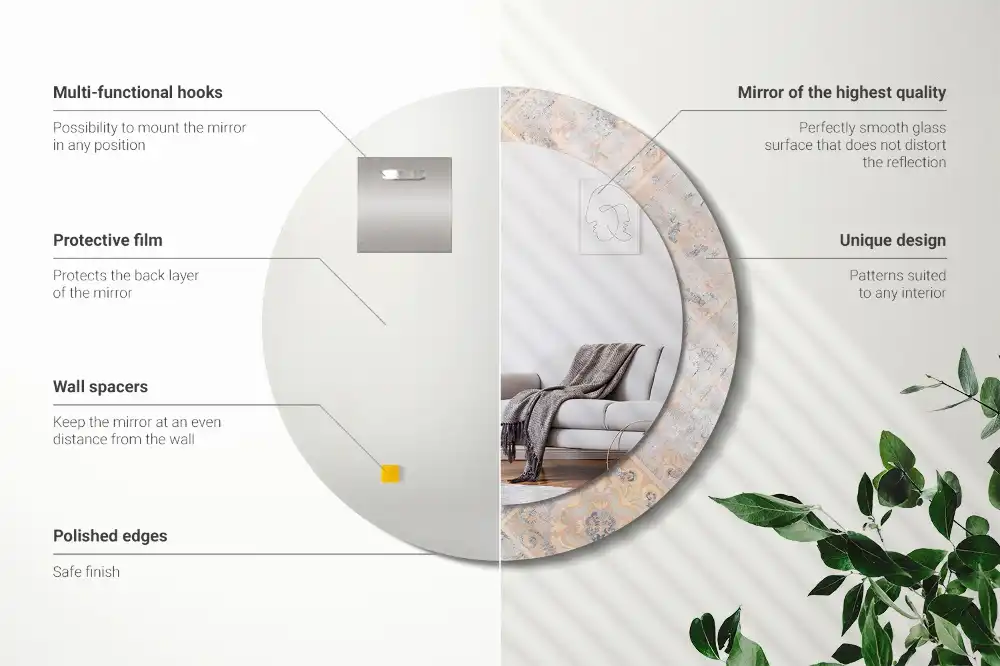 Specchio circolare decoro Piastrelle abrase