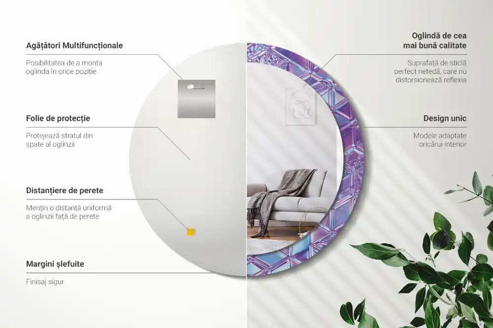 Specchio circolare decoro Modello di cristallo