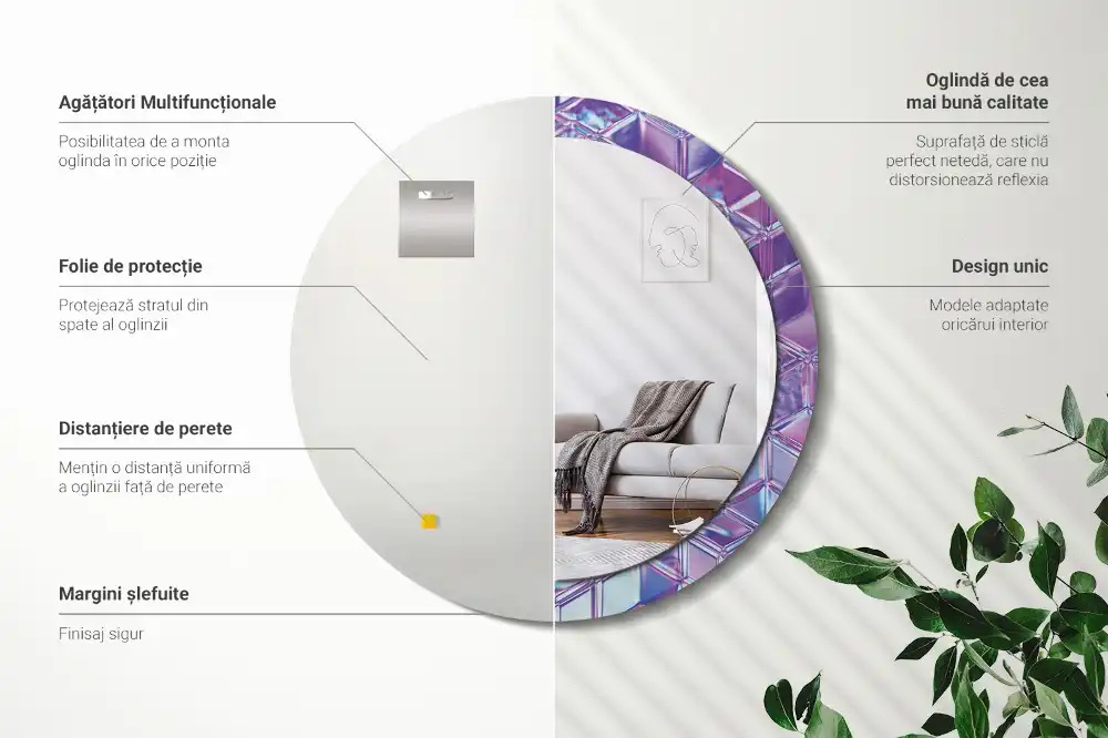 Specchio circolare decoro Modello di cristallo