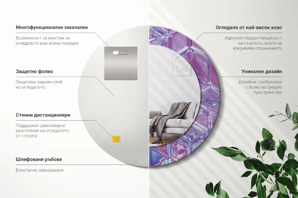 Specchio circolare decoro Modello di cristallo