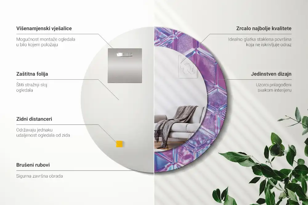 Specchio circolare decoro Modello di cristallo