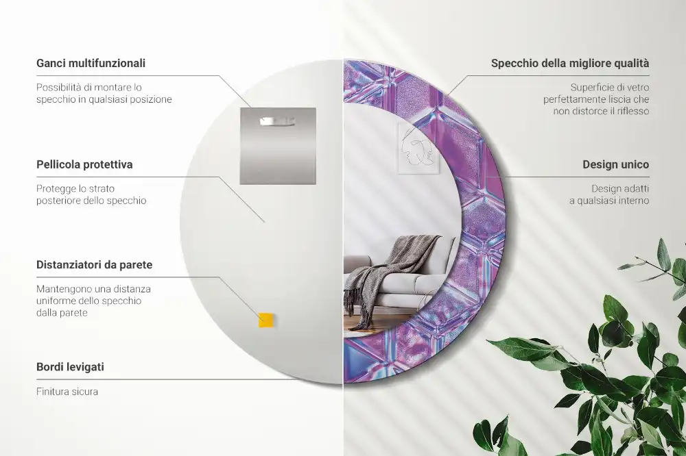 Specchio circolare decoro Modello di cristallo