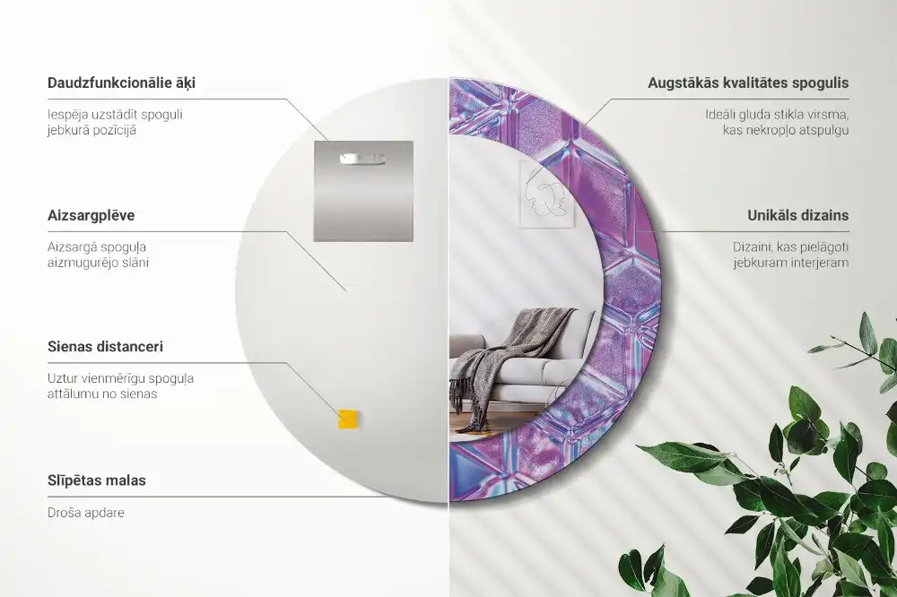 Specchio circolare decoro Modello di cristallo