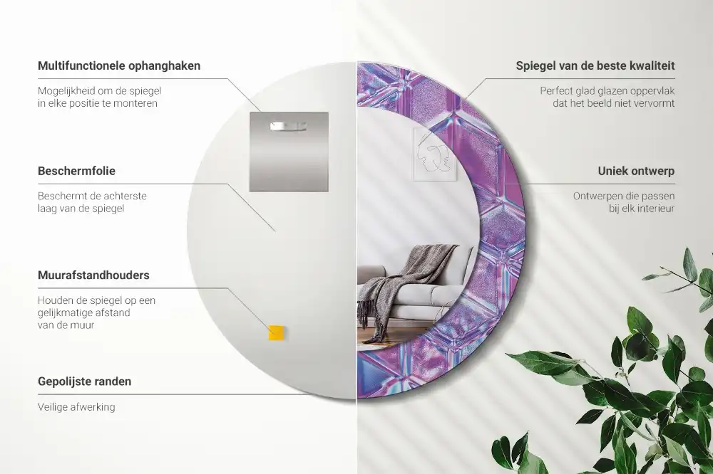 Specchio circolare decoro Modello di cristallo