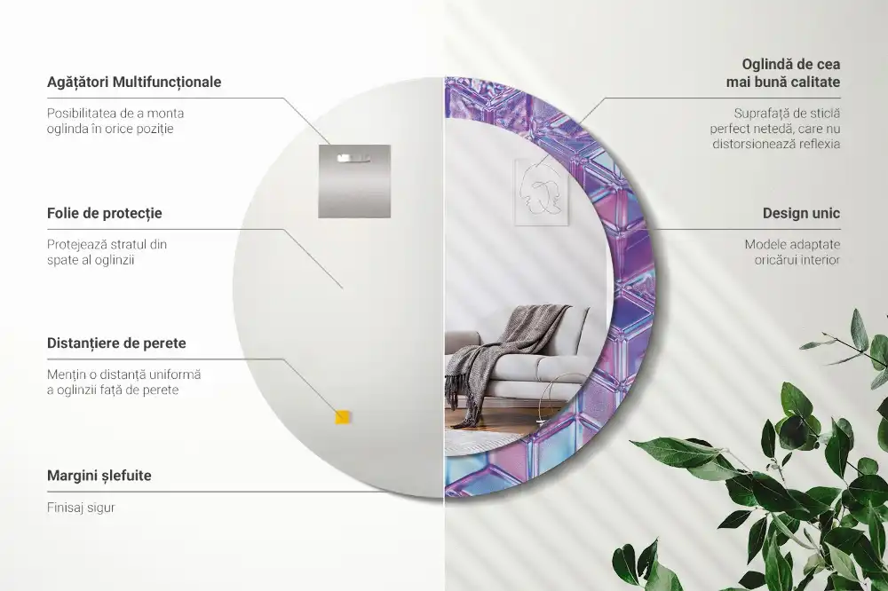 Specchio circolare decoro Modello di cristallo