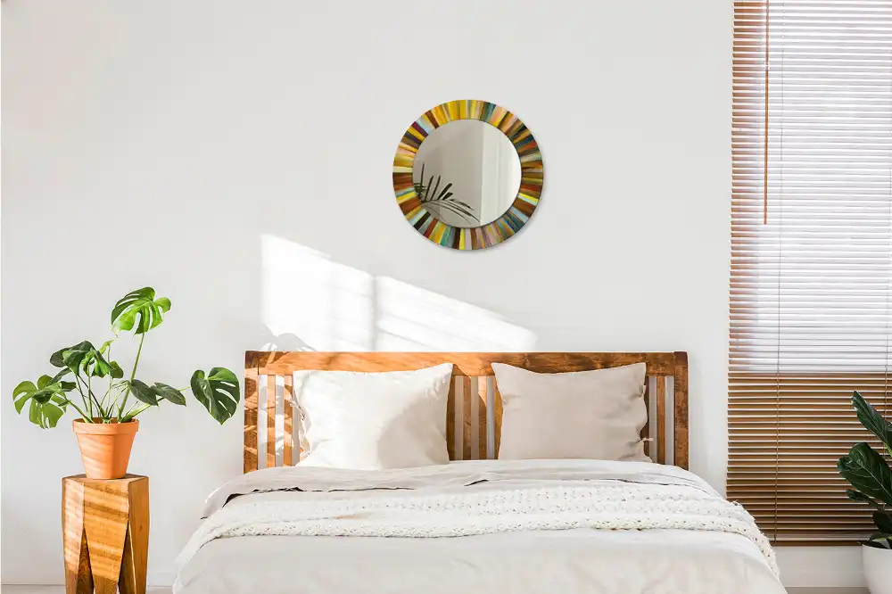 Specchio circolare decoro Raggi colorati