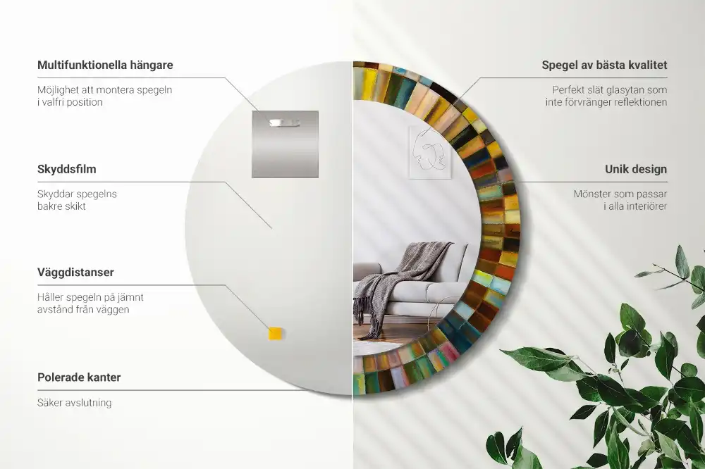 Specchio circolare decoro Raggi colorati