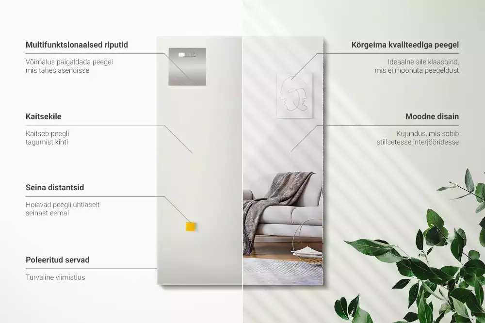 Specchio rettangolare moderno senza cornice