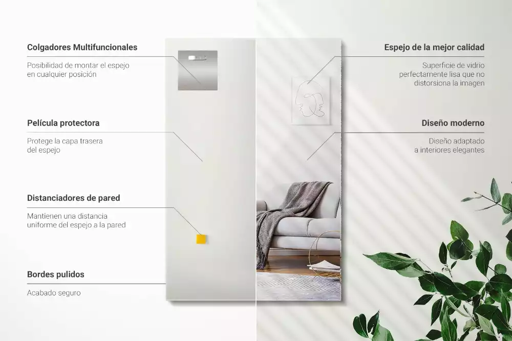 Specchio rettangolare moderno senza cornice