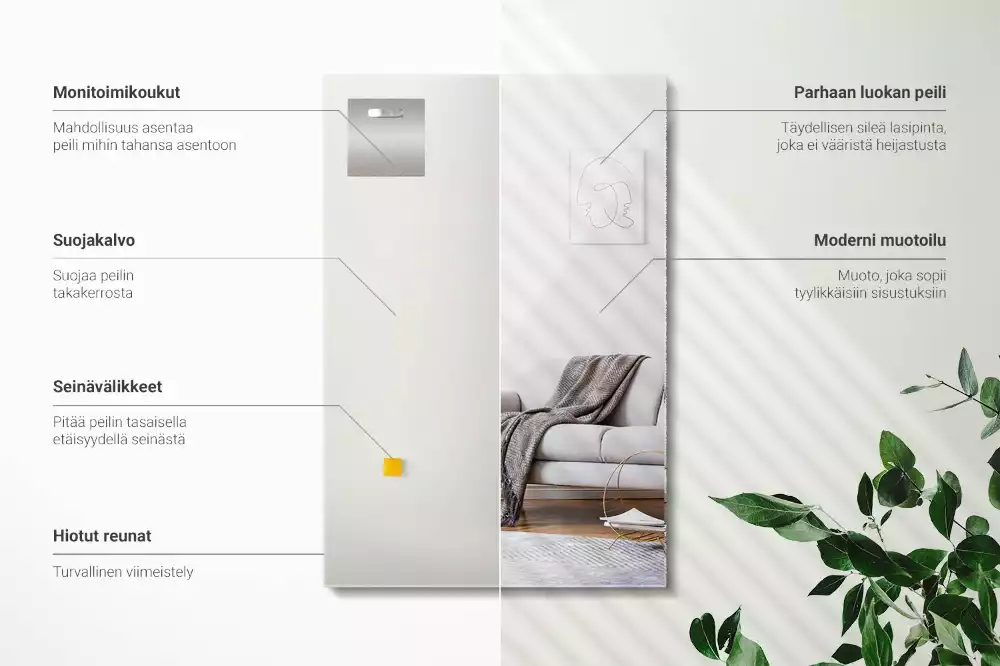 Specchio rettangolare moderno senza cornice