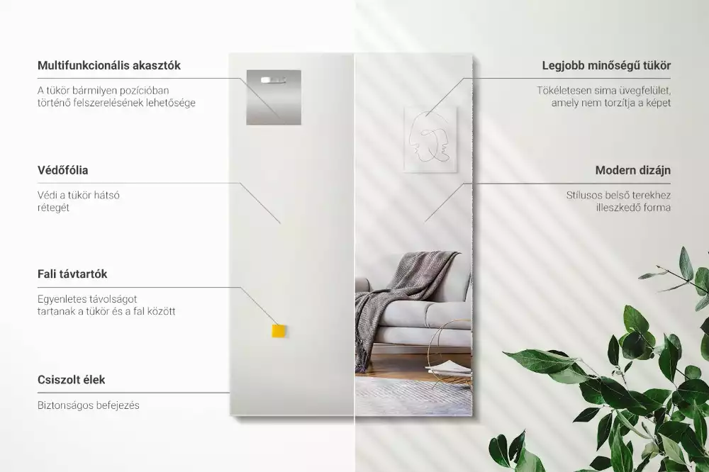 Specchio rettangolare moderno senza cornice