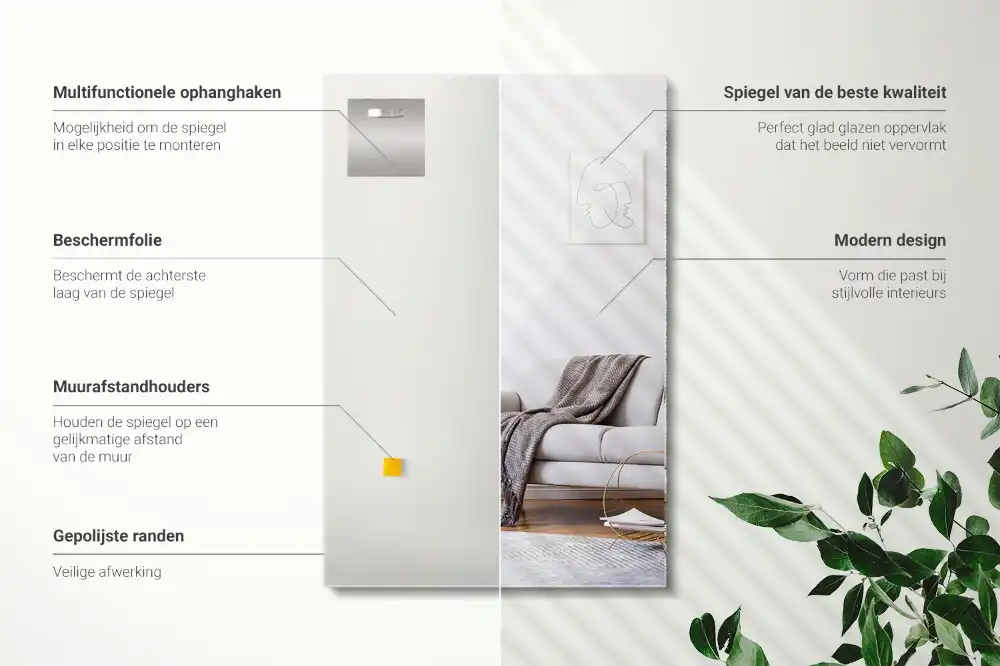 Specchio rettangolare moderno senza cornice