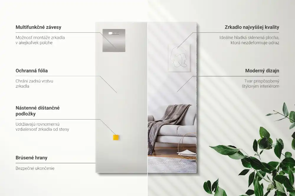 Specchio rettangolare moderno senza cornice