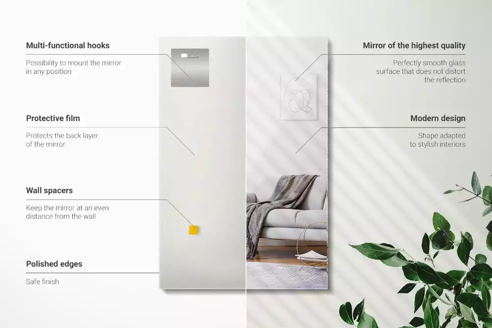 Specchio rettangolare moderno senza cornice