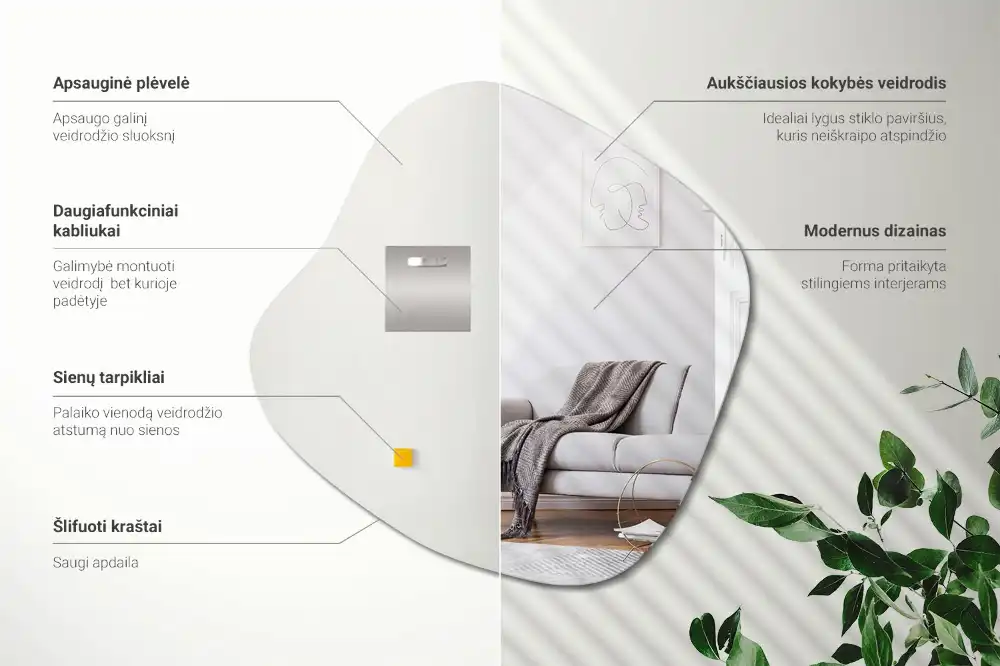 Specchio a forma di macchia accessorio d’effetto