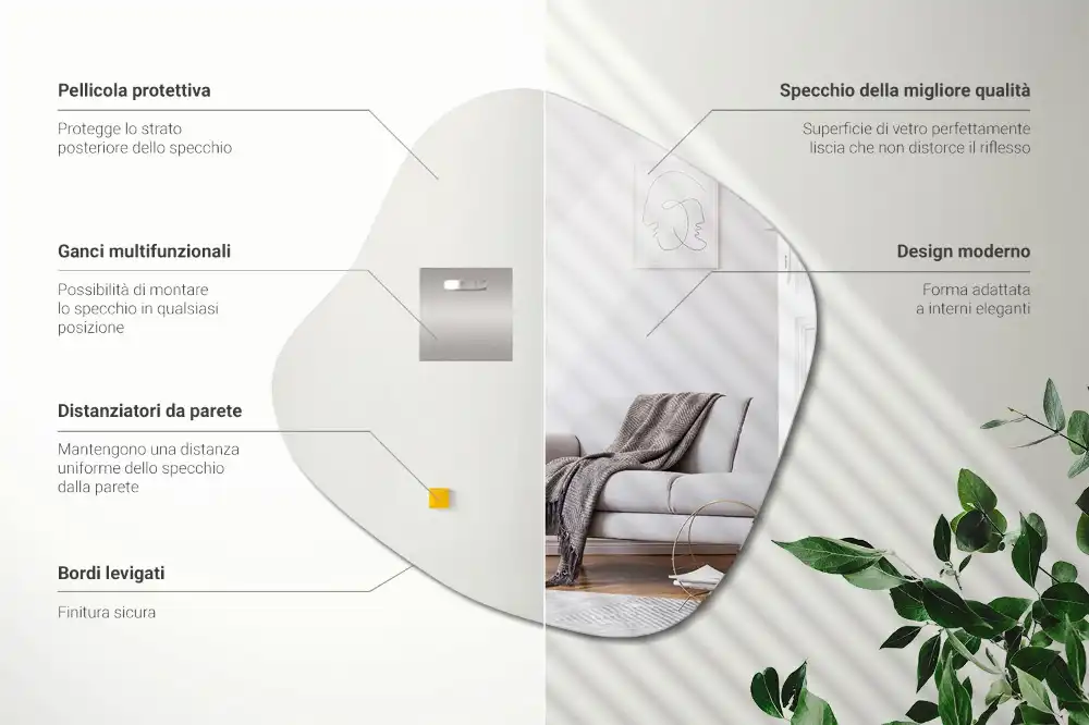 Specchio a forma di macchia accessorio d’effetto