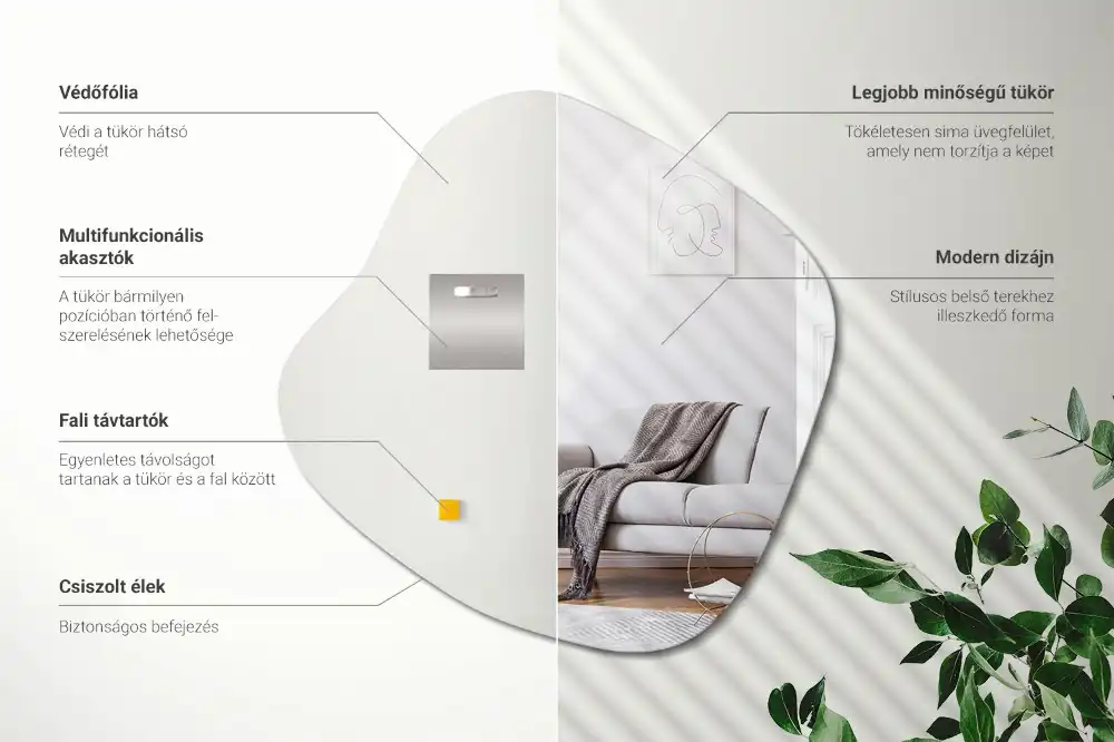 Specchio a forma di macchia accessorio d’effetto