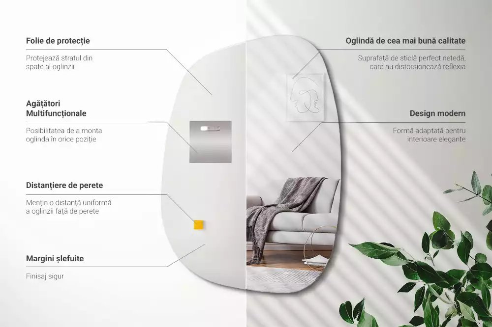 Specchio organico dalla forma raffinata