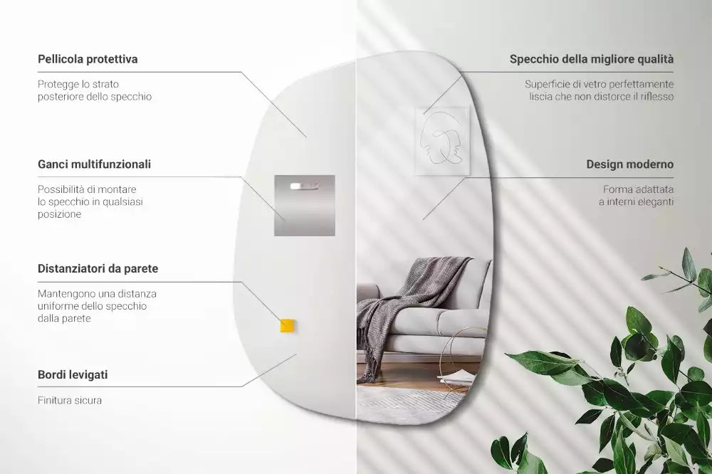 Specchio organico dalla forma raffinata