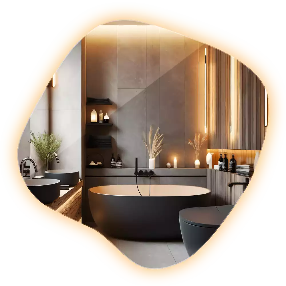 Specchio macchia con illuminazione LED unico