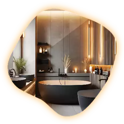 Specchio macchia con illuminazione LED unico