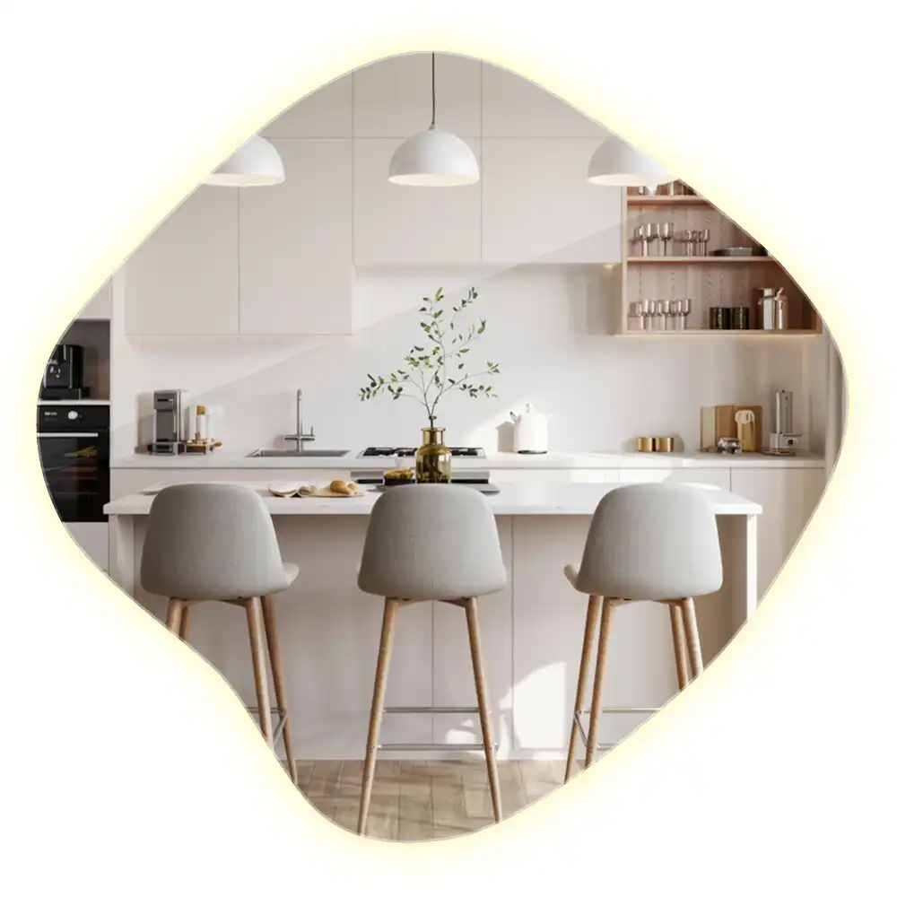 Specchio macchia con illuminazione LED unico