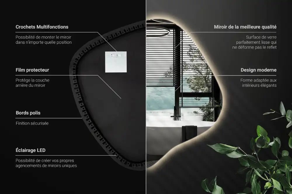 Specchio macchia con illuminazione LED unico