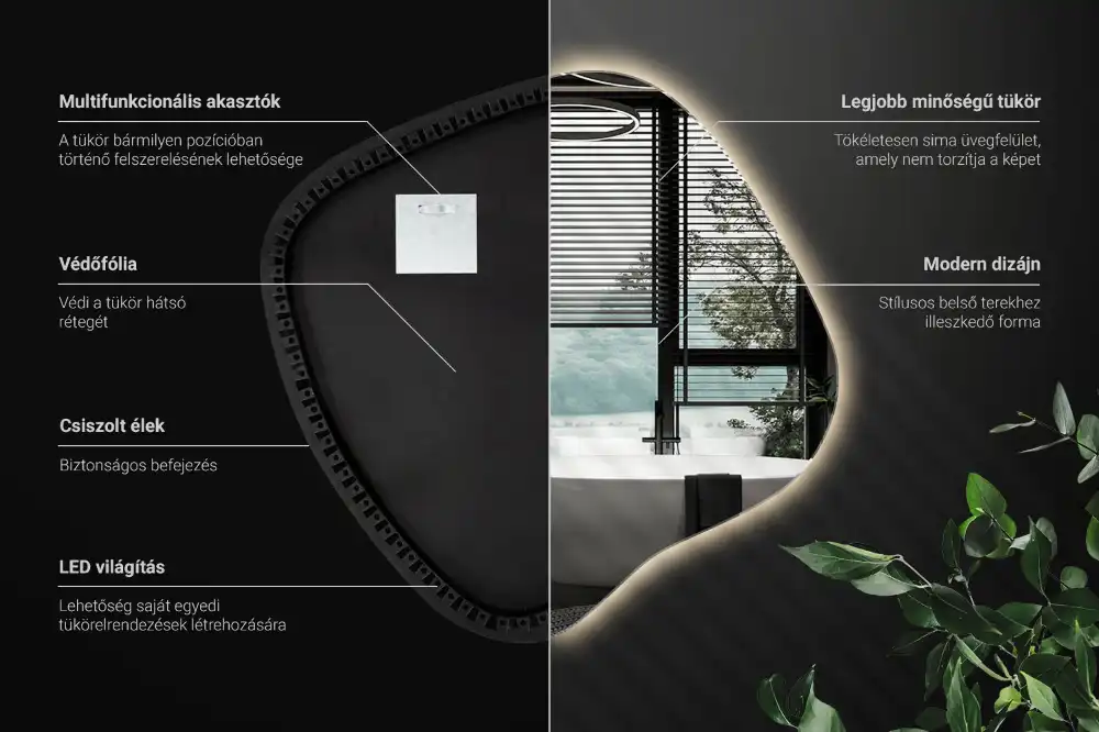 Specchio macchia con illuminazione LED unico