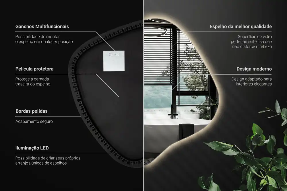 Specchio macchia con illuminazione LED unico