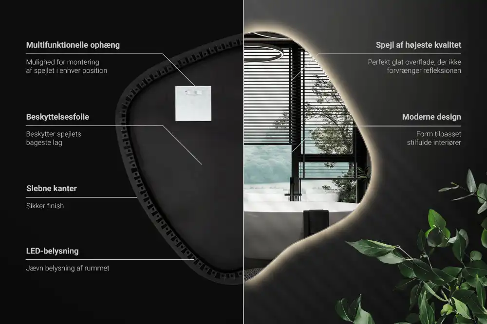 Specchio macchia con illuminazione LED unico