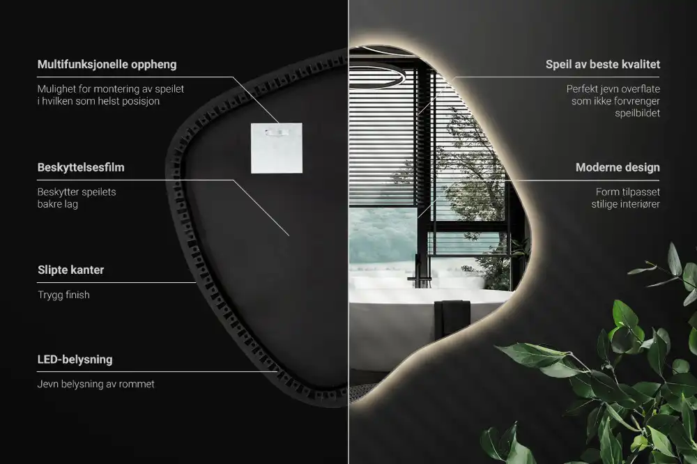 Specchio macchia con illuminazione LED unico