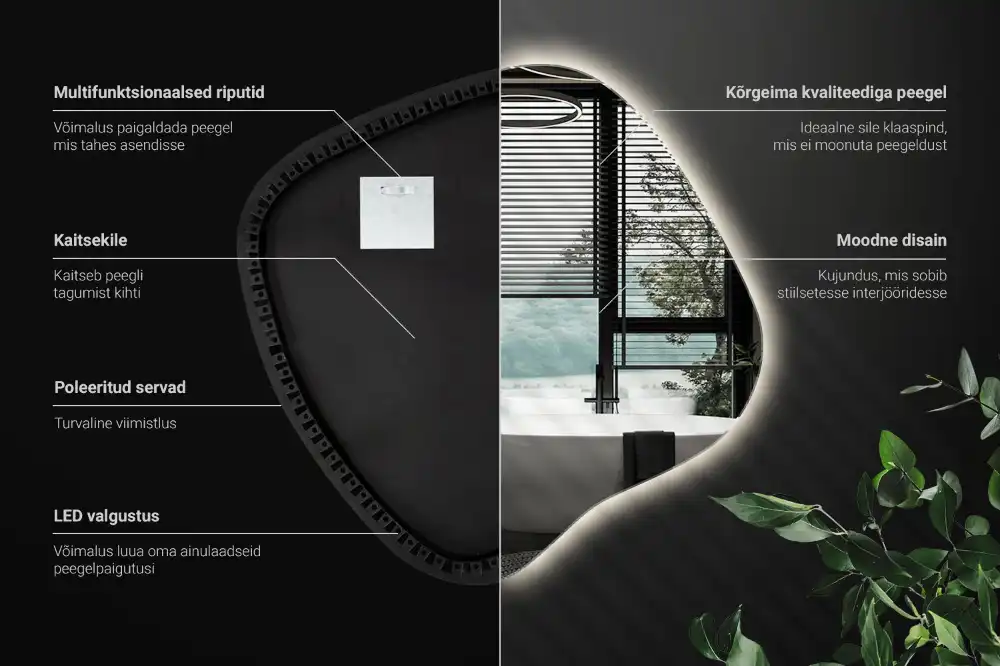 Specchio macchia con illuminazione LED unico