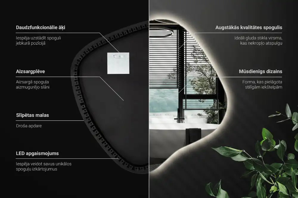 Specchio macchia con illuminazione LED unico