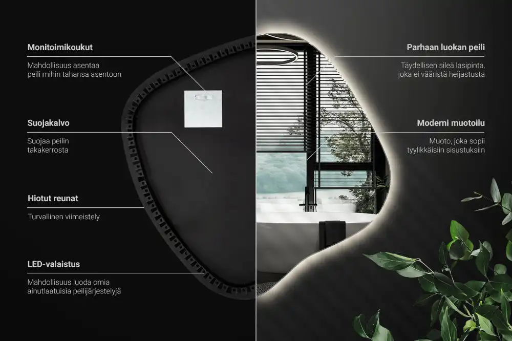 Specchio macchia con illuminazione LED unico