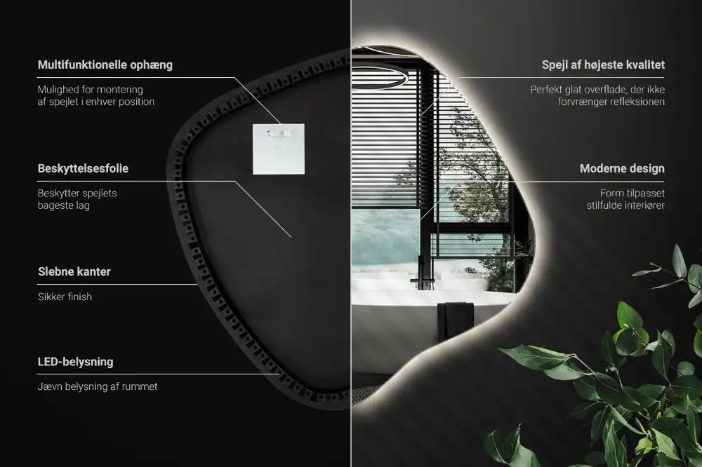 Specchio macchia con illuminazione LED unico
