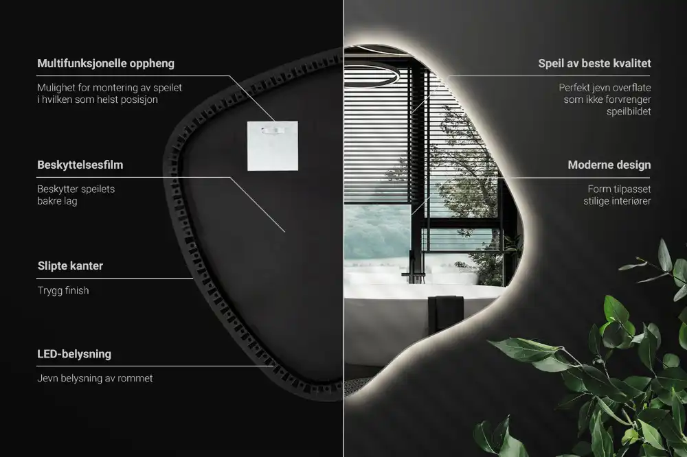 Specchio macchia con illuminazione LED unico