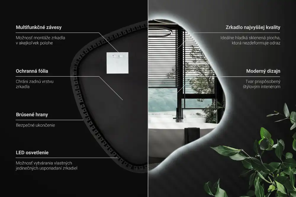 Specchio macchia con illuminazione LED unico