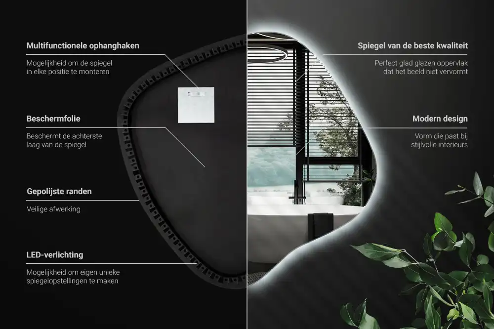 Specchio macchia con illuminazione LED unico