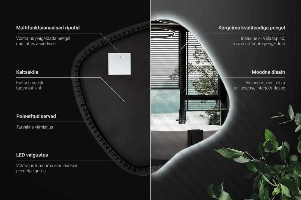 Specchio macchia con illuminazione LED unico